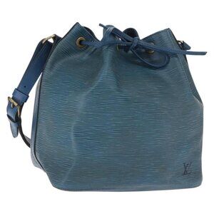 Authentic LOUIS VUITTON Epi Petit Noe Shoulder Bag Blue M44105 LV